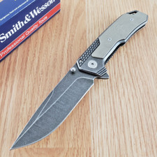 Smith & Wesson Framelock Folding Knife 3¾" Stainless Blade Stainless/G10 Handle picture