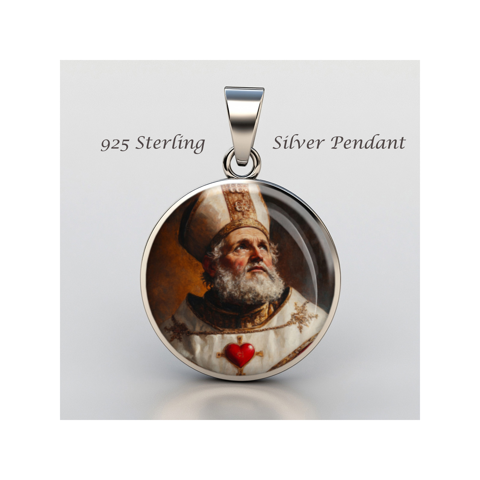 Saint Valentine 925 Sterling Silver Christian Medal Saint Valentine 925 Sterling Silver Christian Medal