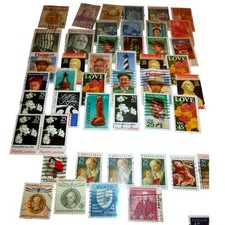 Vintage US Stamp Collection Lot Commemorative Airmail Historical 100+ Pcs picture