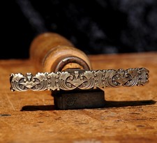 Brass Bookbinder Hand Tool Ornament Pallet Leather gilding embossing leather .~ picture