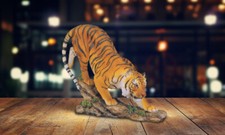 6"H Orange Bengal Tiger Wild Cat Animal Figurine Home Decor Unique Gift picture
