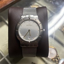 Rare Skagen Swiss Analog Quartz Silver Dial Stainless Steel Mesh Band Watch Date picture