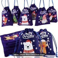 24 Pack Christmas Drawstring Gift Bags, 5x3.5", Candy, Small Gifts, Gift Cards picture