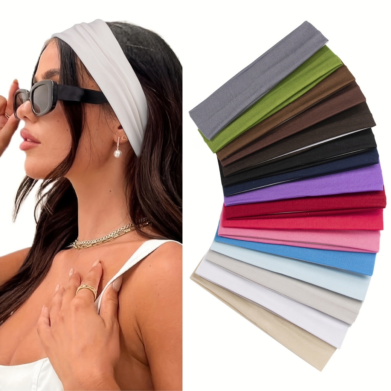 Women Soft Thin Elastic Sport Headbands Non-Slip for Yoga Running Hair Beige Women Soft Thin Elastic Sport Headbands Non-Slip for Yoga Running Hair Beige