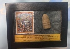 Gettysburg Stamp And Confederate  Bullet picture