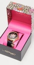 New Ed Hardy Floral Skull Watch Designer Y2K Celebrity Cali Tattoo Rhinestones  picture