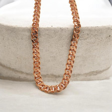 Pure Solid Copper Cuban Curb Chain Link 158gr Heavy 12mm 24" Chunky Necklace picture