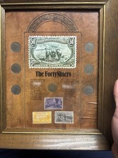 Vintage US Mint History Framed Set (4) - Trans-Mississippi Stamps & Silver Coins picture