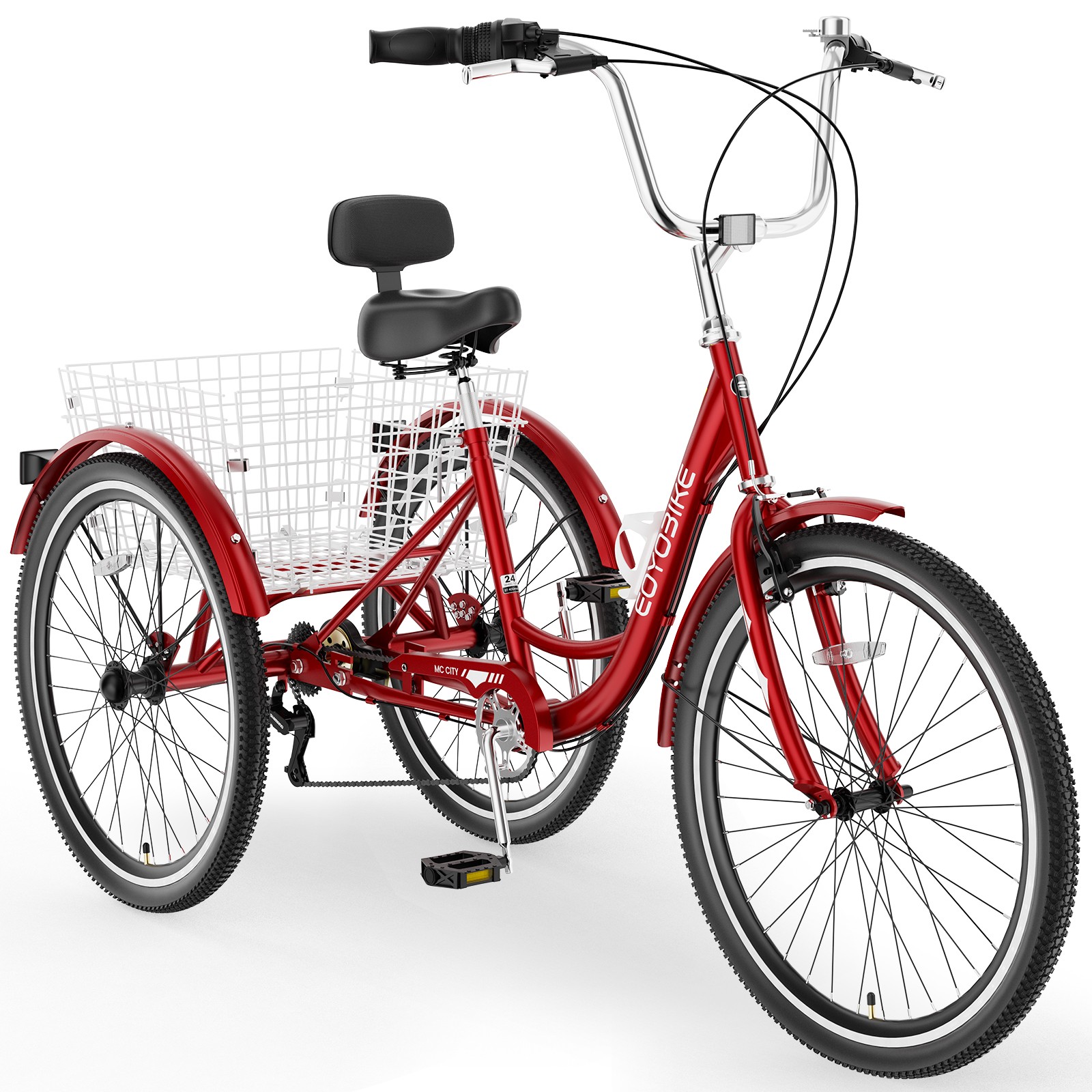 EOYOBIKE Adult Tricycle 7-Speed with Basket,350LBS Campus Commuter Student Bike EOYOBIKE Adult Tricycle 7-Speed with Basket,350LBS Campus Commuter Student Bike