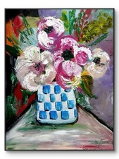 Dipant Floral 12x16 Canvas Original Artwork Expressionist Fine Art Collectible picture