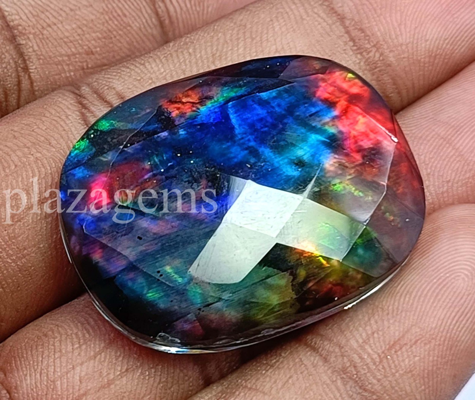 58 Ct Natural Ethiopian Black Fire Opal Certified Rare Precious Gemstone 6GGC 58 Ct Natural Ethiopian Black Fire Opal Certified Rare Precious Gemstone 6GGC