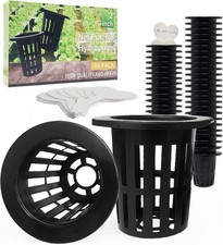 100 Pack 2 Inch Net Pots Hydroponics Supplies Cups round Wide Lip Design Orchids picture