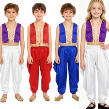 US Kids Arabian Prince Uniform Boys Girs Dress Up Cosplay Birthday Fancy Party picture