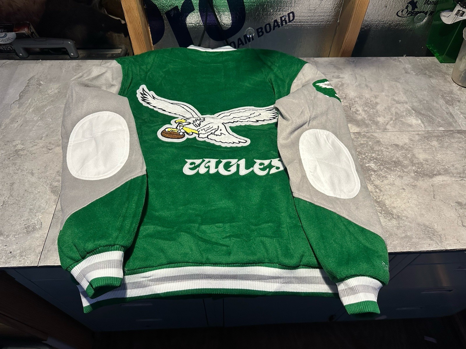 NWT Princess Diana Lady Di Philadelphia Eagles Mitchell & Ness Jacket Coat Large