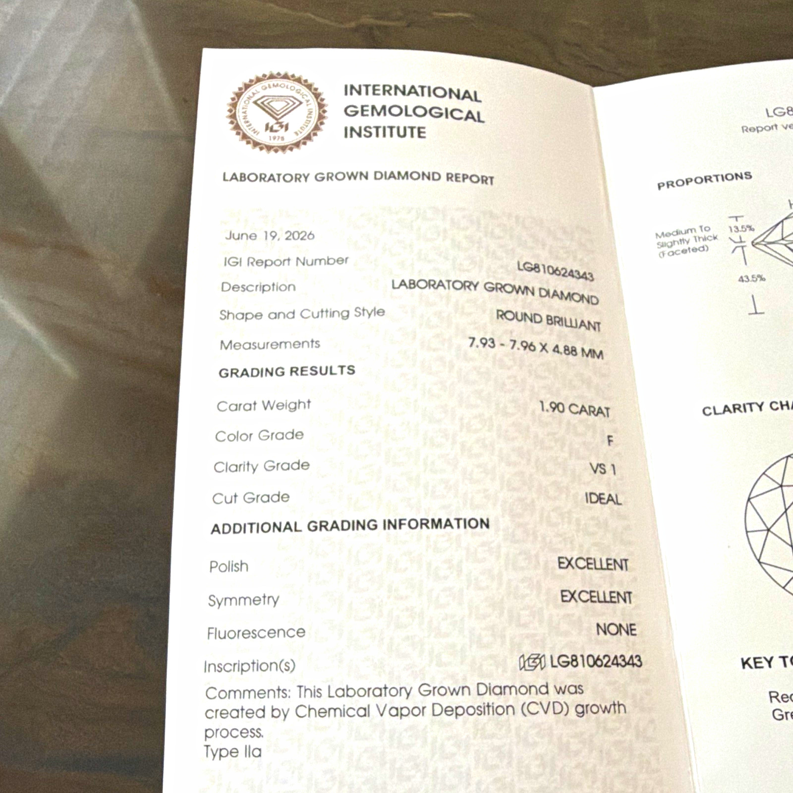 1.90 Carat IGI Certified Lab-Grown Diamond – Round Brilliant