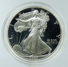 1993 UNITED STATES USA American Eagle & Liberty PROOF SILVER Dollar Coin i117780 picture