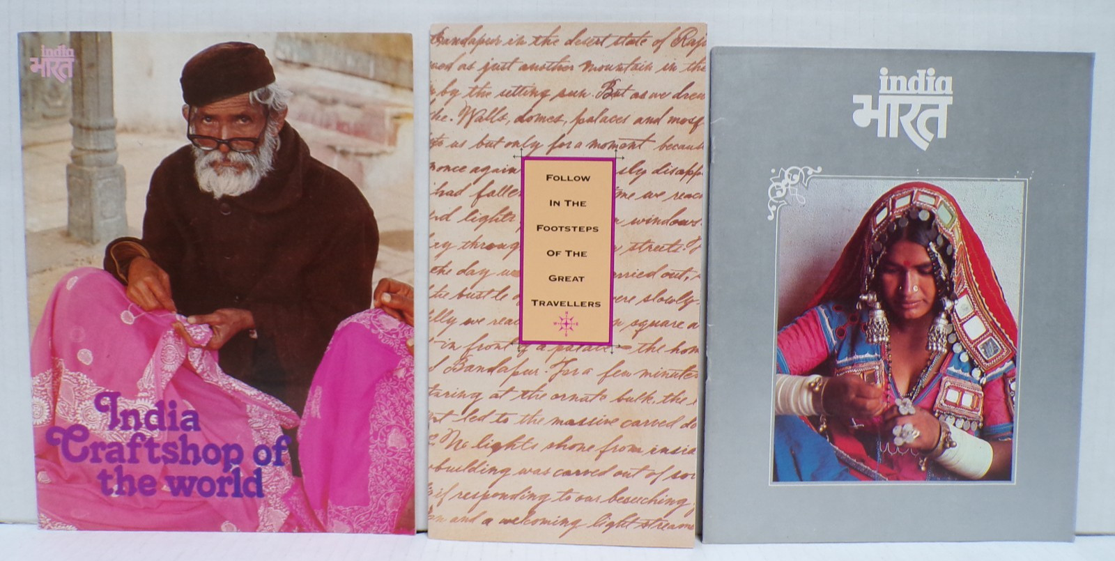 1985 THREE INDIA TRAVEL BROCHURE BOOKLETS CRAFTSHOP OF THE WORLD PAPER EPHEMERA