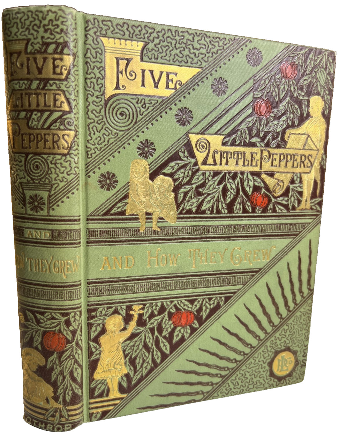 Antique Victorian Ornate Book c1900 Five Little Peppers Art Nouveau Hardcover Antique Victorian Ornate Book c1900 Five Little Peppers Art Nouveau Hardcover