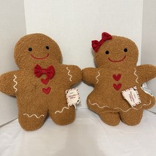 Target Gingerbread Couple Man Woman Christmas Throw Pillow Holiday Accent Decor picture