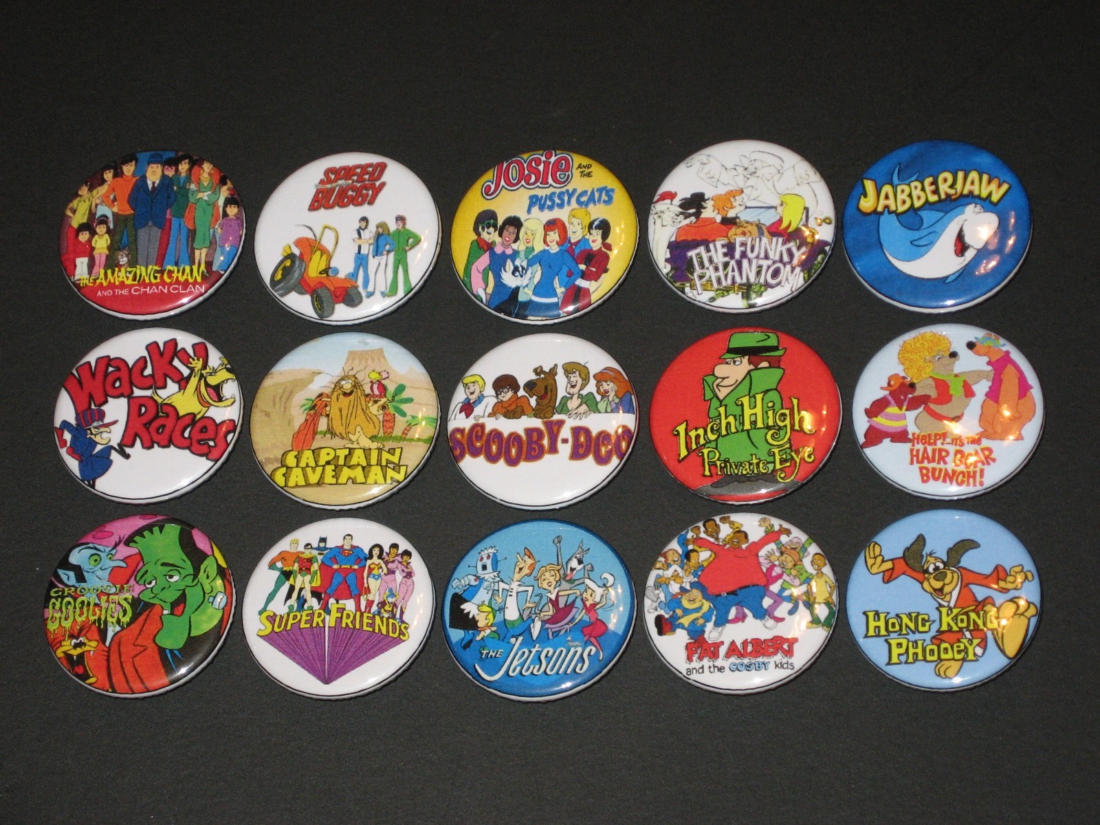 70's Cartoons Buttons/ Pins Set Of 15 70's Cartoons Buttons/ Pins Set Of 15