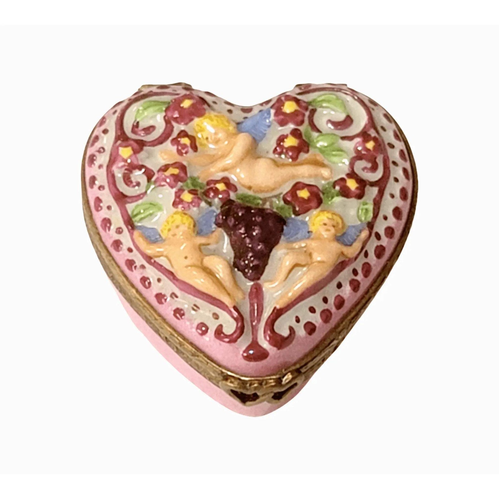 Cherubs on Pink Heart overstock Cherubs on Pink Heart overstock