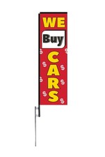WE Buy CARS 12ft Rectangle Flag Full Kit (3) picture
