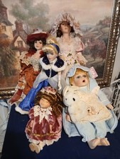 Vintage Bundle Of 5 Porcelin Dolls Incl. Moonrise, Cinderella, ....... picture