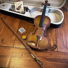 Full-Size 4/4 Violin Fiddle with Gorgeous Relic Finish with Case, Bow, and Rosin picture