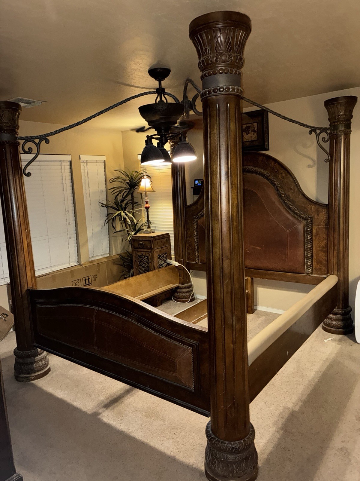 Luxury California King Bed with matching end tables, Solid Wood, Ashley North Luxury California King Bed with matching end tables, Solid Wood, Ashley North