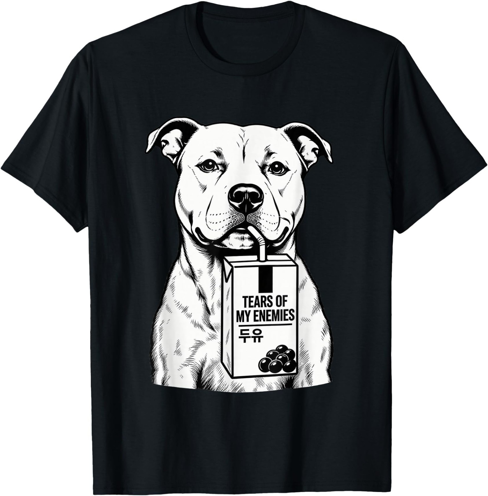 Pitbull Dog Tears of My Enemies Funny Dog Lover Humor Saying T-Shirt