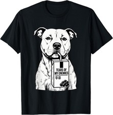 Pitbull Dog Tears of My Enemies Funny Dog Lover Humor Saying T-Shirt picture