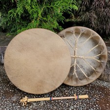 Handcrafted Authentic Native American 18" Hand Drum, Premium, Salish/Navajo picture