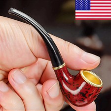 Durable Wooden Wood Sense Smoking Pipe Tobacco Cigarettes Cigar Resin Pipes Gift picture
