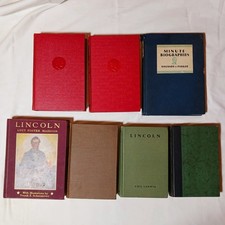 Lot of 7 ABRAHAM LINCOLN hardcover vtg books CARL SANDBURG Emily Ludwig BISHOP picture