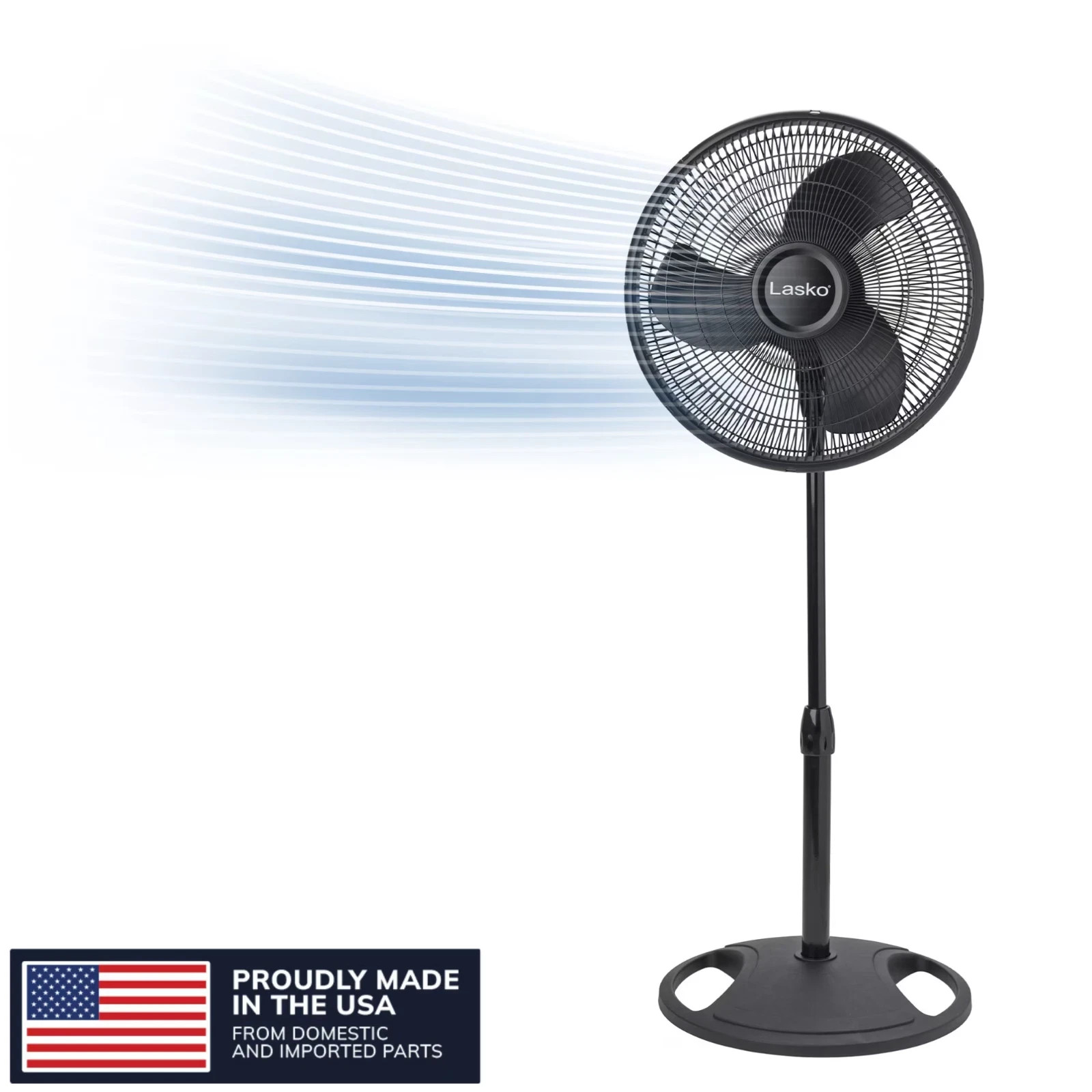 Lasko 16" 3-Speed Oscillating, Adjustable Height, Pedestal Fan S16500, Black Lasko 16" 3-Speed Oscillating, Adjustable Height, Pedestal Fan S16500, Black