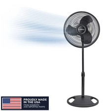 Lasko 16" 3-Speed Oscillating, Adjustable Height, Pedestal Fan S16500, Black picture