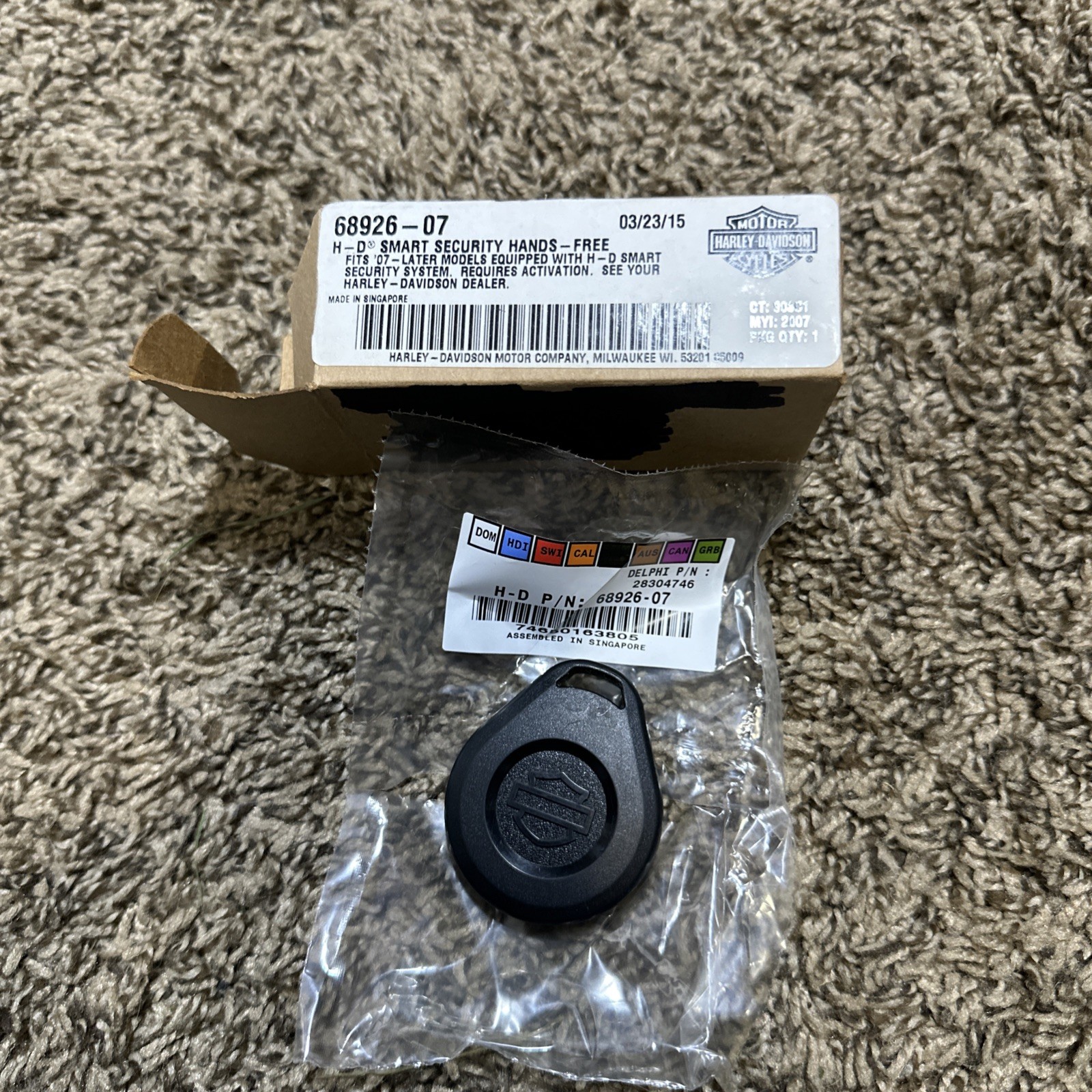 Harley Davidson 68926-07 Security System FOB Harley Davidson 68926-07 Security System FOB