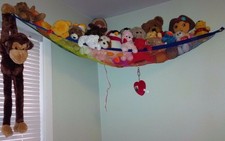 Deluxe Rainbow Pet Net - Stuffed Animal & Toy Organizer - Hammock blue trim flag picture