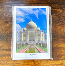 Postcard Fair Taj Mahal Agra, India Unposted Original Photochrome Lithograph picture