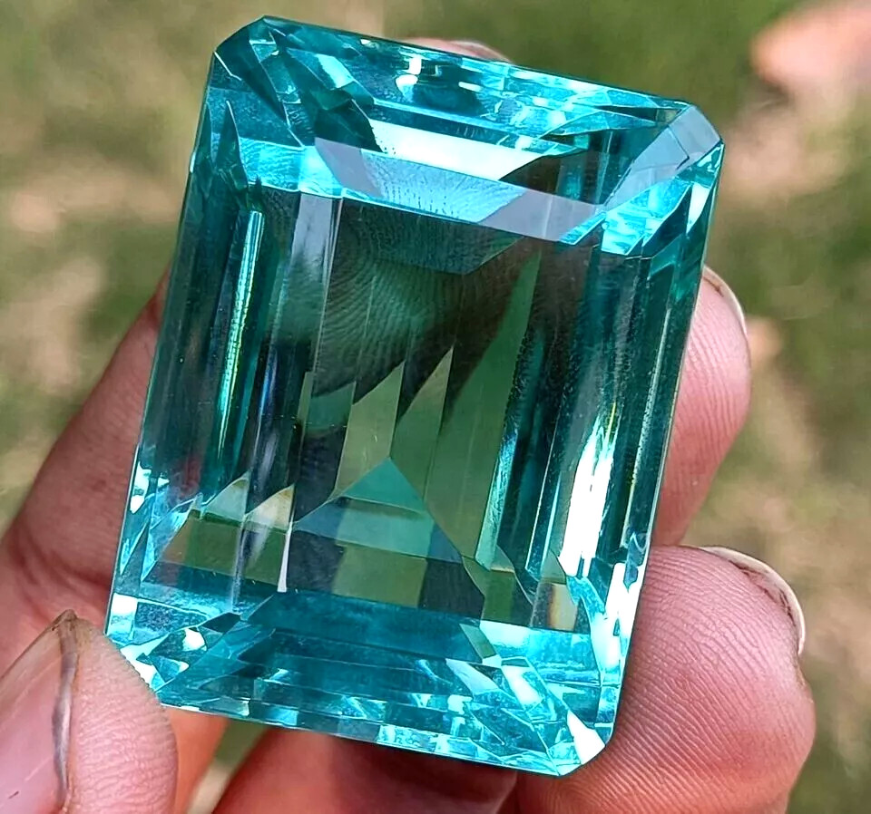 Certified Natural Brazilian 201 Ct Sky Blue Emerald Cut Topaz Loose Gemstone Certified Natural Brazilian 201 Ct Sky Blue Emerald Cut Topaz Loose Gemstone