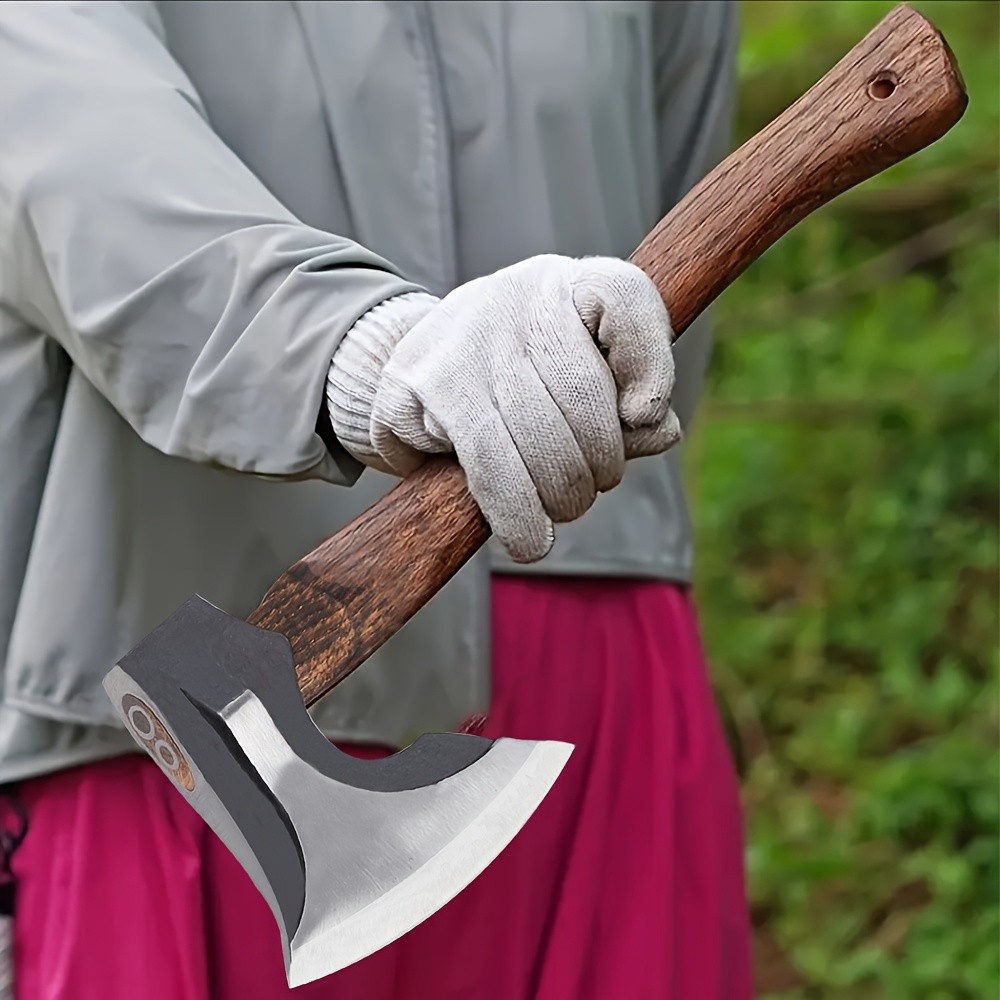 Professional 12.01-inch Backyard Axe, Carbon Steel Forged Axe with Wooden Handle Professional 12.01-inch Backyard Axe, Carbon Steel Forged Axe with Wooden Handle