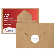 Brown Kraft A7 5 1/4 x 7 1/4 Self Seal Envelopes 100 PCS Wedding Invitations picture
