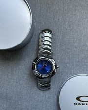 Oakley Blade Watch – Blue Dial Silver Stainless Steel Smooth Reflective Strap picture