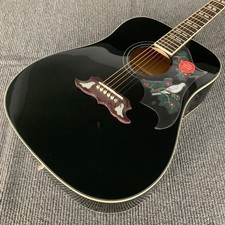Hollow Acoustic Electric Guitar Solid Spruce Top Rosewood Fretboard Black picture