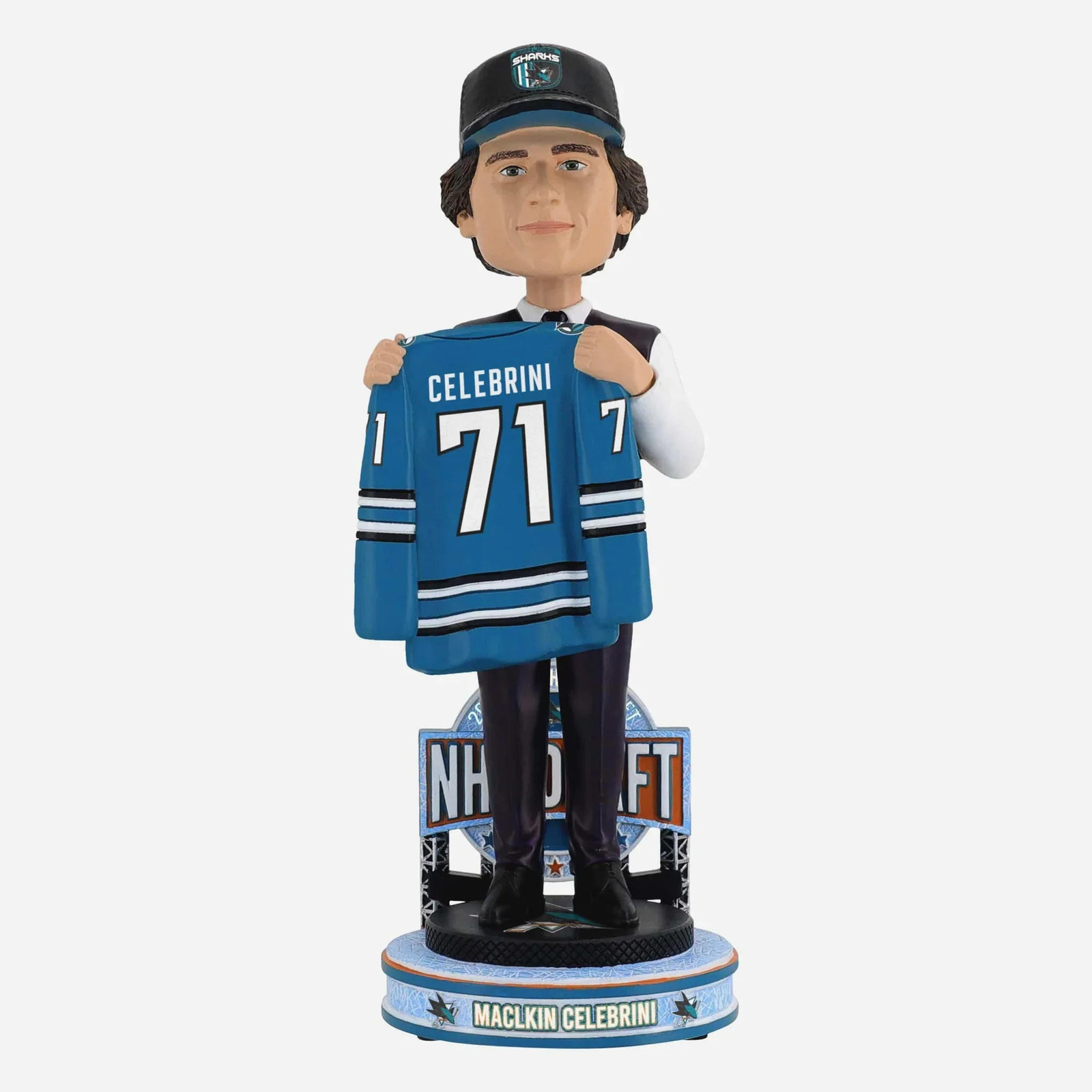 Macklin Celebrini San Jose Sharks 2024 NHL Draft Pick Bobblehead NHL Hockey Macklin Celebrini San Jose Sharks 2024 NHL Draft Pick Bobblehead NHL Hockey
