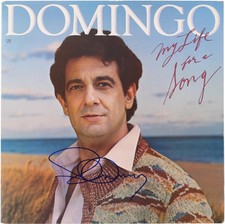 Placido Domingo Autographed My Life for a Song Album Cover - PSA/DNA COA picture
