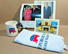 Vintage Bush Romney Republican Memorbilia Lot Mug Sticker Card Photos Towel picture