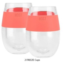 Host Wine Freeze Cup Set of 2 Plastic Double Insulated Wine Cooling Freeze picture