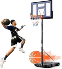 Portable Basketball Hoop Outdoor Goals System Adjustable w/PVC Backboard Wheels picture