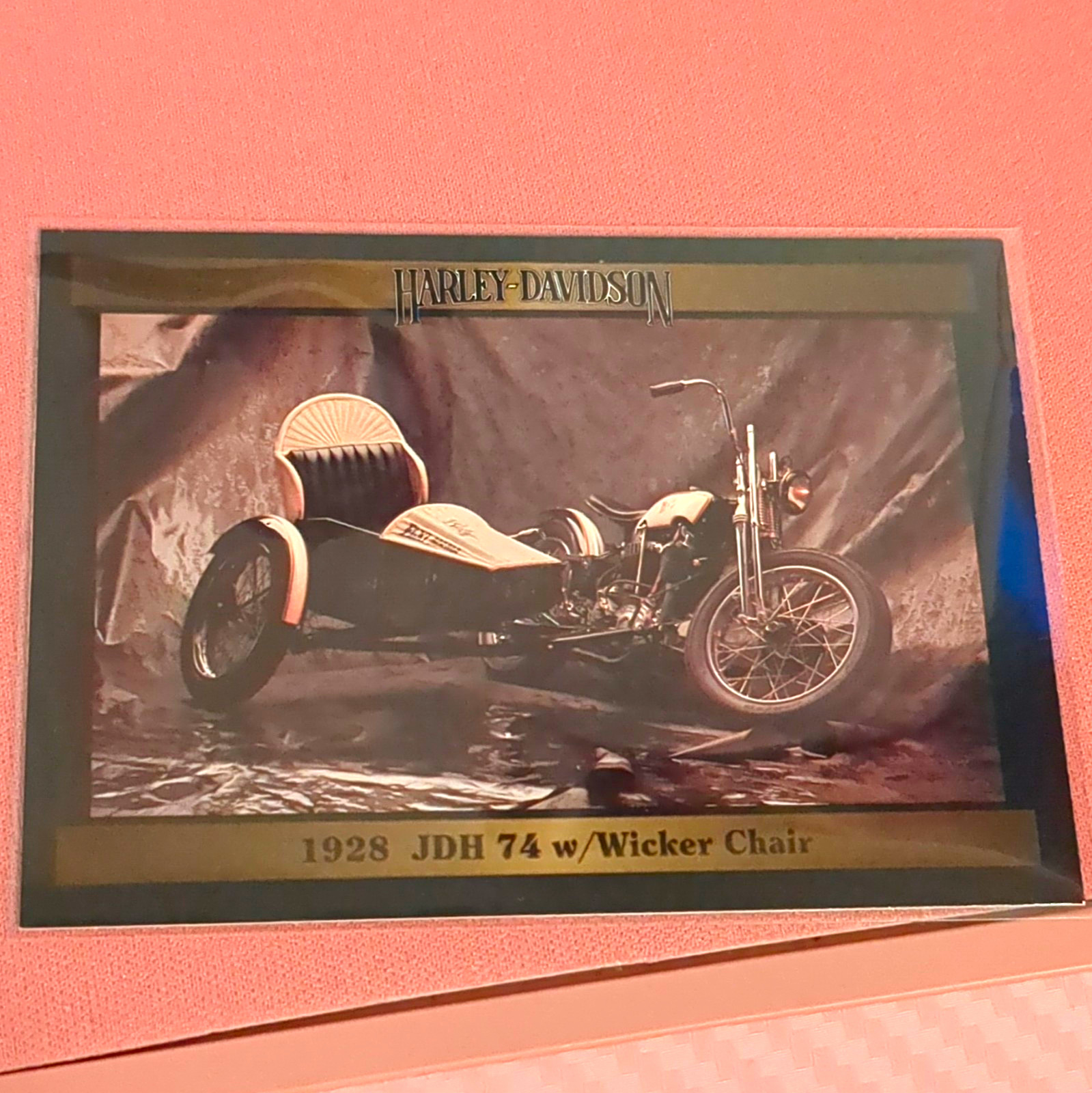 Harley-Davidson 1928 JDH 74 w/ Wicker Chair Collectible Card Series 9 #119